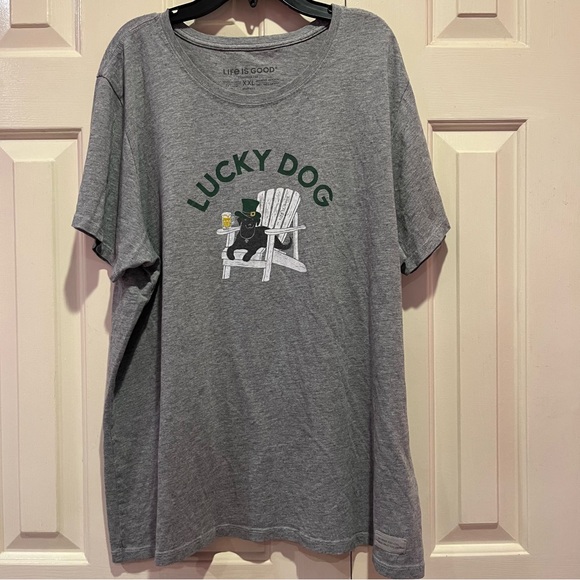 Life Is Good Tops - Life is Good Lucky Dog St Patricks Day T-Shirt Size XXl